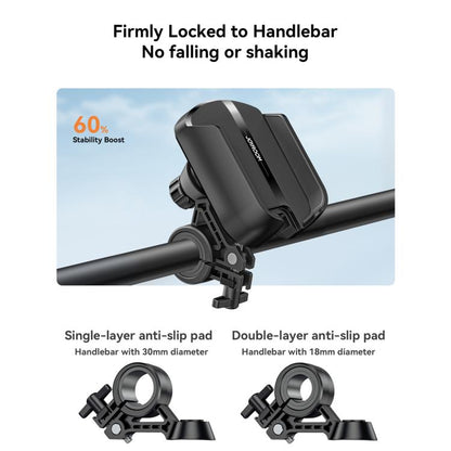 JOYROOM JR-ZS431 360 Rotation Dual Safety lock Bike Phone Mount(Black)