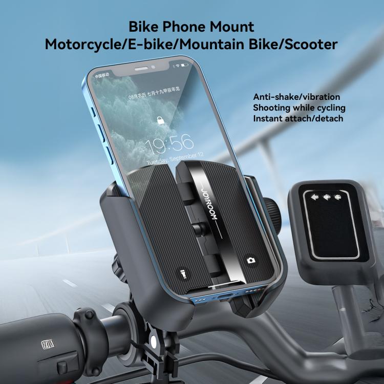 JOYROOM JR-ZS431 360 Rotation Dual Safety lock Bike Phone Mount(Black)