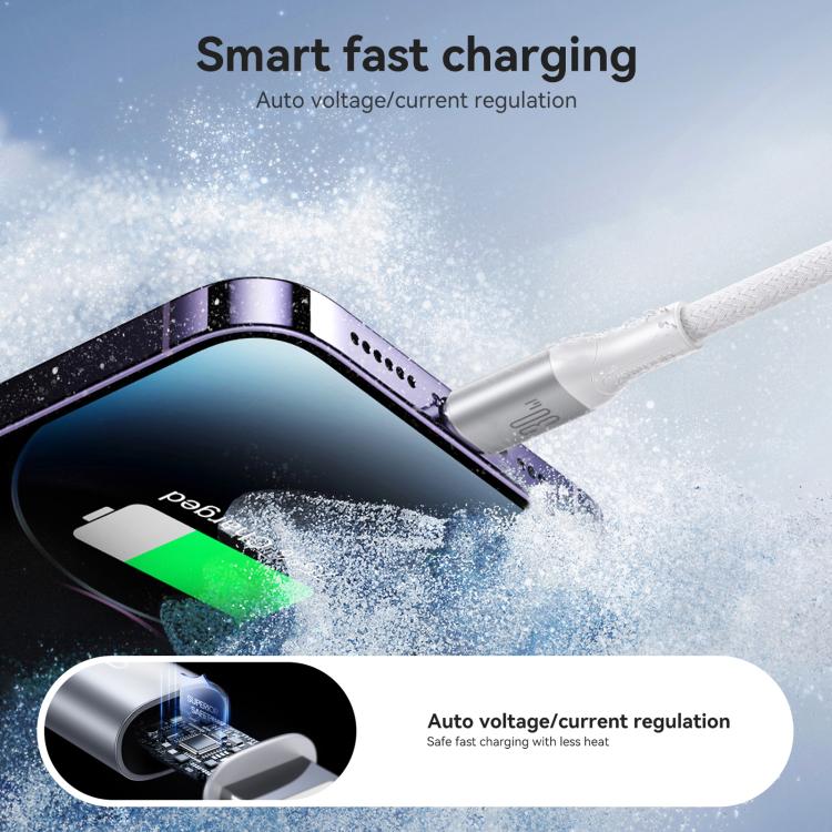 JOYROOM S-A28 Flash Series 480Mbps Fast Charging Data Cable, Type-C to 8 Pin Cable, Length: 1m(White)