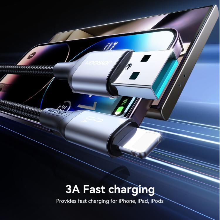 JOYROOM S-A28 Flash Series 480Mbps Fast Charging Data Cable, USB to 8 Pin Cable, Length: 1m(Black)