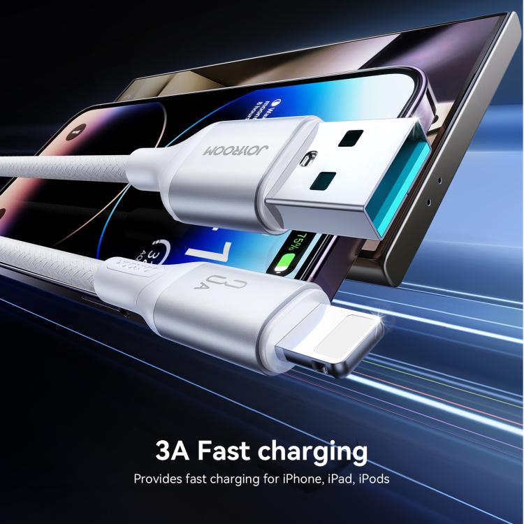 JOYROOM S-A28 Flash Series 60W 480Mbps Fast Charging Data Cable, USB to 8 Pin Cable, Length: 2m(White)