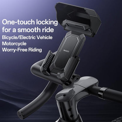 Yesido C331 360 Degree Adjustment Mechanical Locking Bicycle Phone Holder(Black)