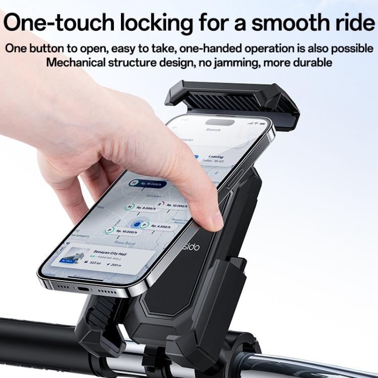 Yesido C331 360 Degree Adjustment Mechanical Locking Bicycle Phone Holder(Black)