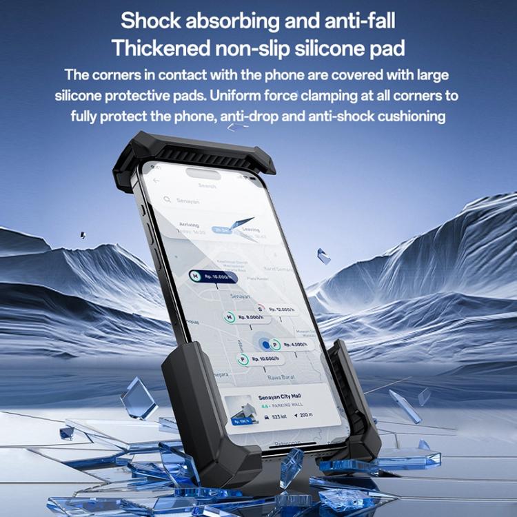 Yesido C331 360 Degree Adjustment Mechanical Locking Bicycle Phone Holder(Black)