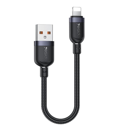 Yesido CA131L Câble de charge et de données USB vers 8 broches 12W 2.4A, longueur : 0.3m (noir)