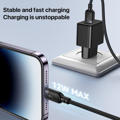 Yesido CA131L Câble de charge et de données USB vers 8 broches 12W 2.4A, longueur : 0.3m (noir)