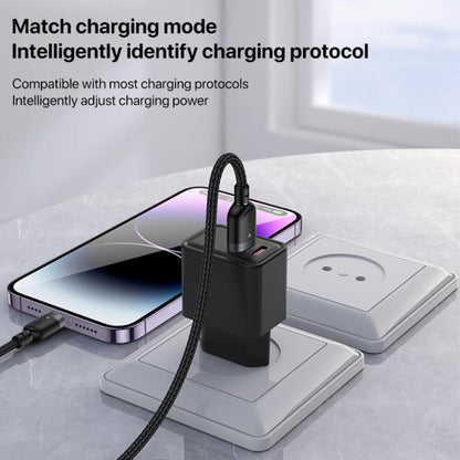 Yesido CA131L Câble de charge et de données USB vers 8 broches 12W 2.4A, longueur : 0.3m (noir)