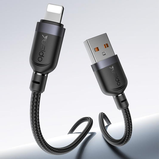 Yesido CA133L Câble de Données de Charge USB vers 8 Broches 12 W 2,4 A, Longueur : 2 m (Noir)