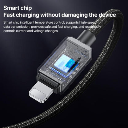Yesido CA135L 12W 2.4A USB to 8 Pin Zinc Alloy Data Cable, Length:1.2m(Black)