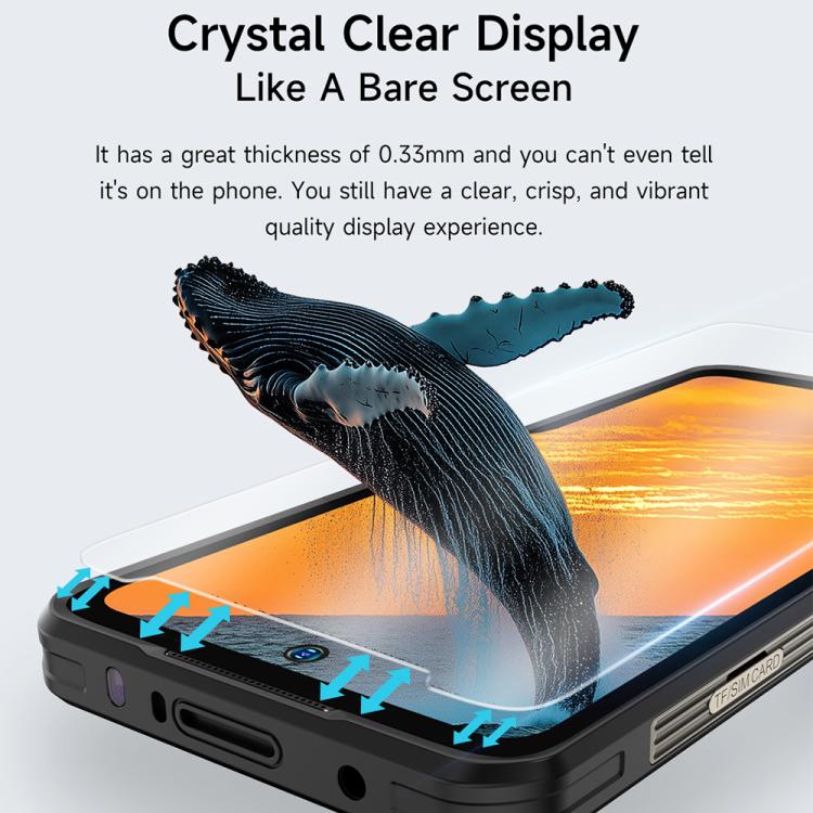 For Ulefone Armor X16 / X16 Pro 2pcs / Pack Ulefone 9H HD Anti Fingerprint Tempered Glass Screen Protector