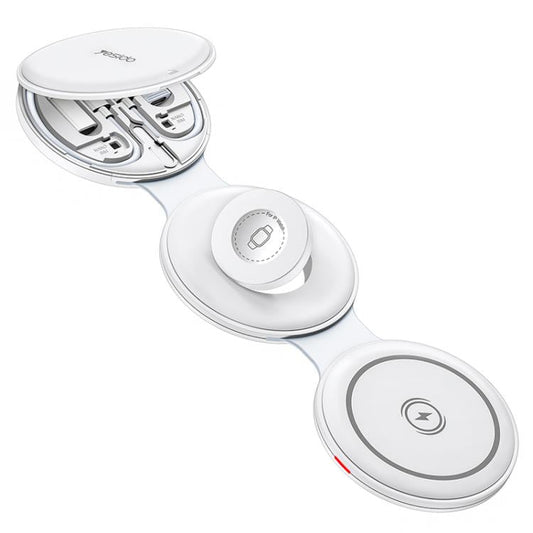 Chargeur sans fil pliable 5 en 1 Yesido DS29 pour téléphone / montre / écouteurs (blanc)
