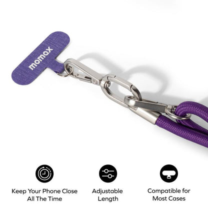 MOMAX SR39 Cord Phone Braided Lanyard(Purple)