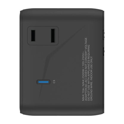 MOMAX UA22 1-World2 70W Dual AC Mini GaN Global Travel Fast Charging Socket(Black)