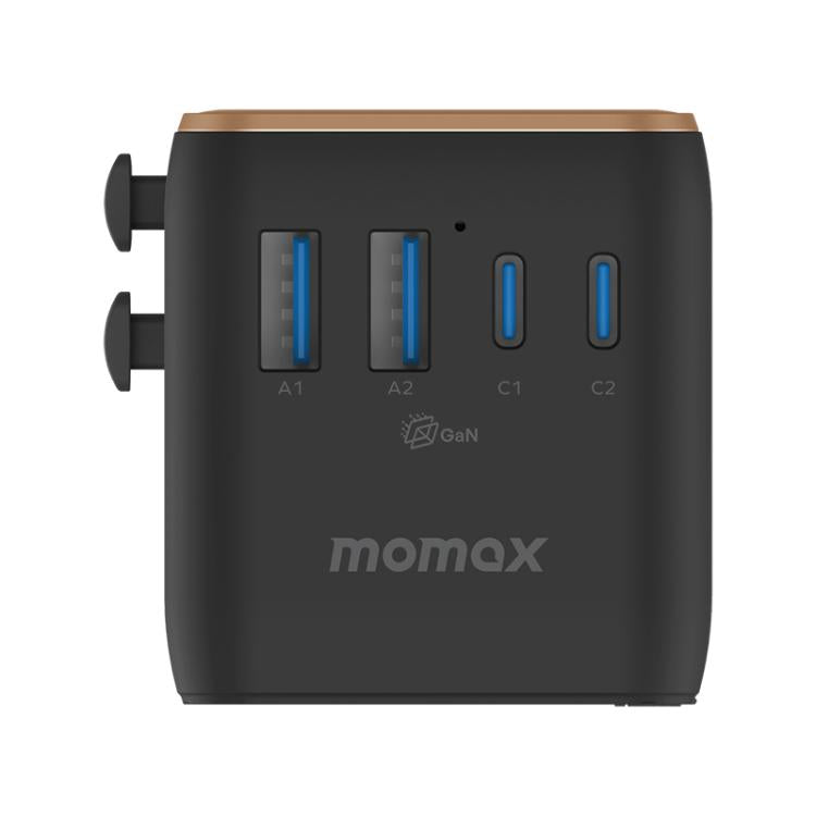 MOMAX UA22 1-World2 70W Dual AC Mini GaN Global Travel Fast Charging Socket(Desert Gold)
