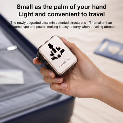 MOMAX UA22 1-World2 70W Dual AC Mini GaN Global Travel Fast Charging Socket(Black)