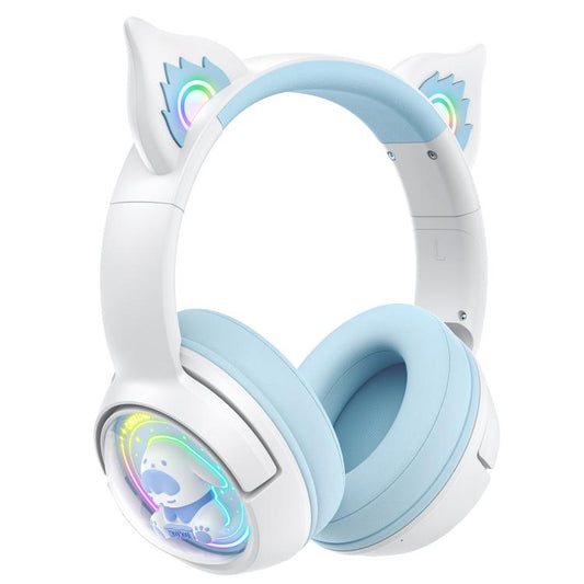 Casque ONIKUMA B5 RGB BT / Filaire / 2.4G en forme de renard (Blanc Bleu)