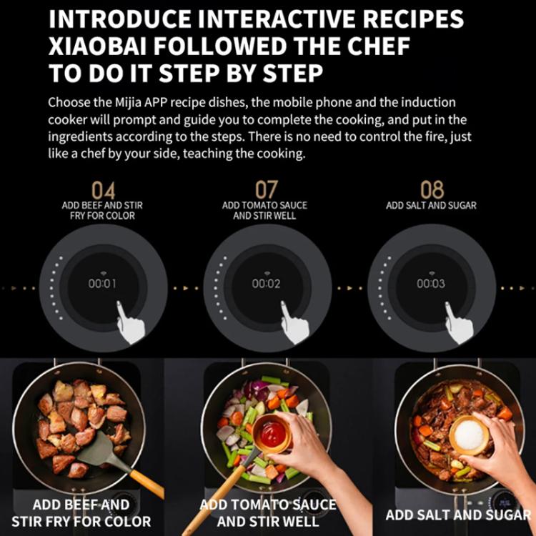 Original Xiaomi Mijia Smart Ultra-thin Induction Cooker 2100W Home Induction Cooker(US Plug)