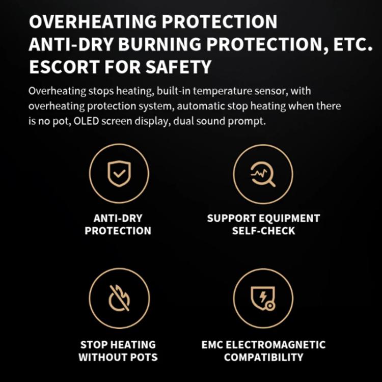 Original Xiaomi Mijia Smart Ultra-thin Induction Cooker 2100W Home Induction Cooker(US Plug)