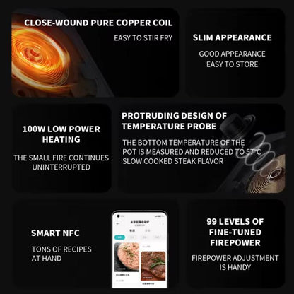 Original Xiaomi Mijia Smart Ultra-thin Induction Cooker 2100W Home Induction Cooker(US Plug)