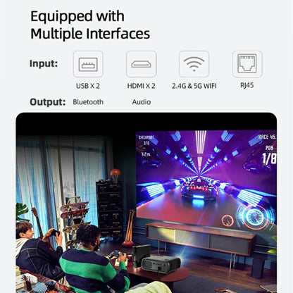 AUN AKEY9S 1080P 1000ANSI Autofocus WIFI Display Smart Projector, EU Plug(Black)