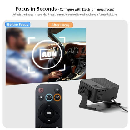AUN A32 Pro 1280x720P 300ANSI Android 13 WIFI Display Smart Projector, EU Plug(Black)