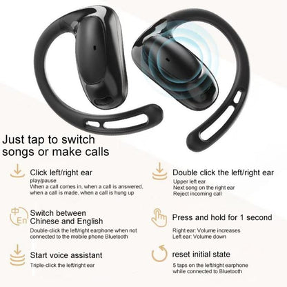 ZGA GS22 Pebble Open Wireless Bluetooth Earphone(Black)