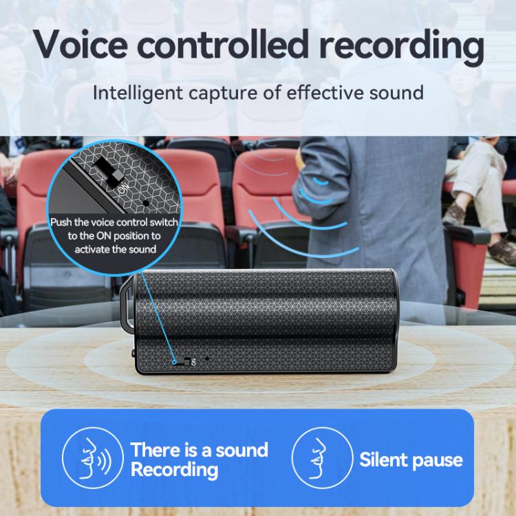 JNN Q70P OLED Display Magnetic Noise Reduction Voice Recording Pen Support APP Control, Memory:64GB(Black)