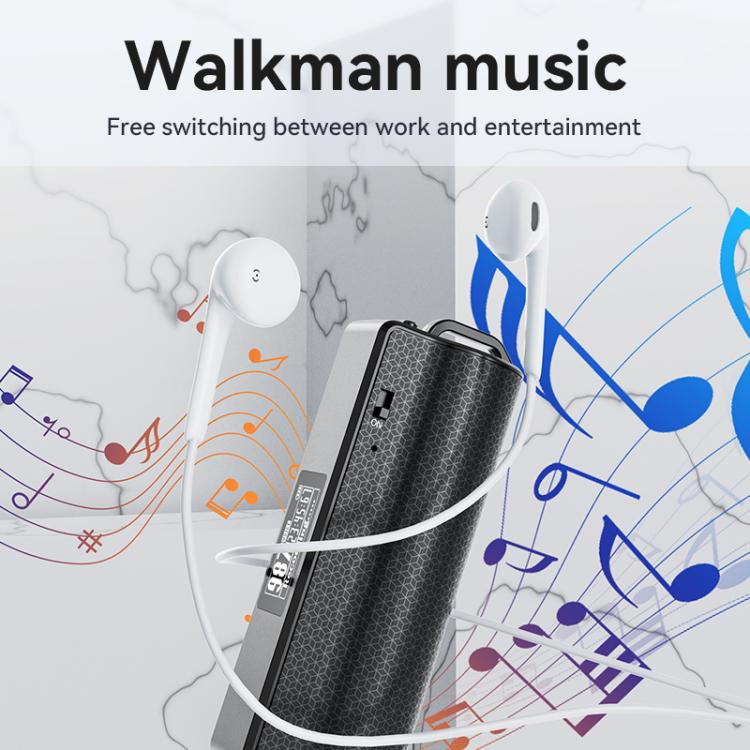 JNN Q70P OLED Display Magnetic Noise Reduction Voice Recording Pen Support APP Control, Memory:128GB(Black)