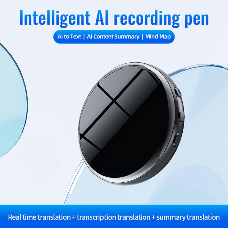 JNN M29A Portable Smart AI Magnetic Recorder Support APP Control, Memory:32GB(Black)