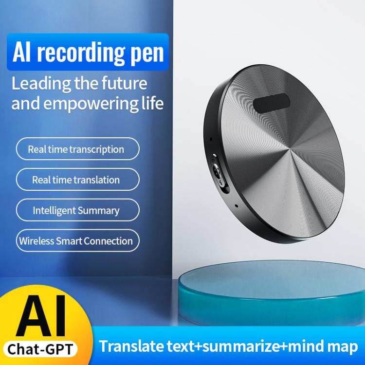 JNN A6 Portable Smart AI Magnetic Recorder Support APP Control, Memory:8GB(Black)