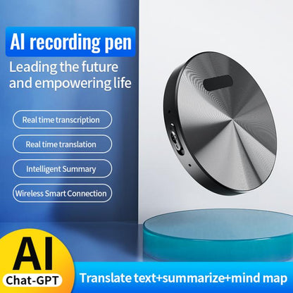 JNN A6 Portable Smart AI Magnetic Recorder Support APP Control, Memory:8GB(Black)
