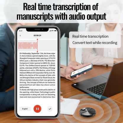 JNN A6 Portable Smart AI Magnetic Recorder Support APP Control, Memory:8GB(Black)