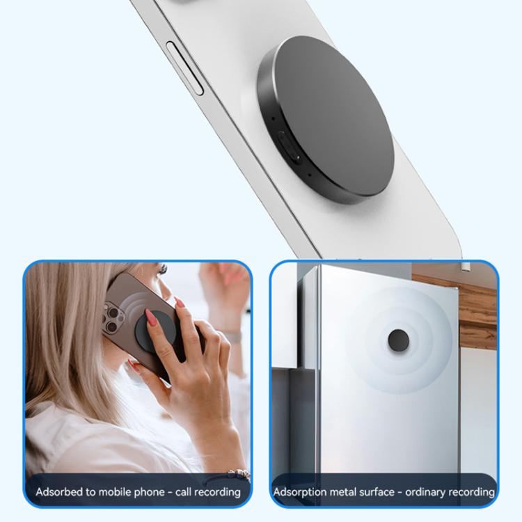 JNN A6 Portable Smart AI Magnetic Recorder Support APP Control, Memory:8GB(Black)