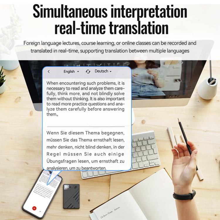JNN A5 OLED Display Smart AI Magnetic Recorder Support APP Control, Memory:32GB(Black)