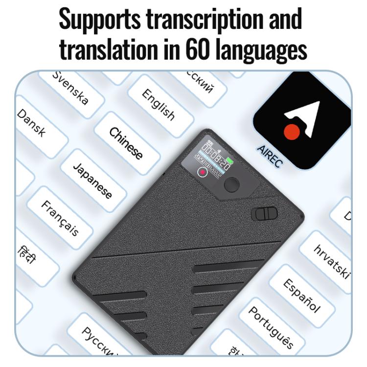 JNN A5 OLED Display Smart AI Magnetic Recorder Support APP Control, Memory:64GB(Black)