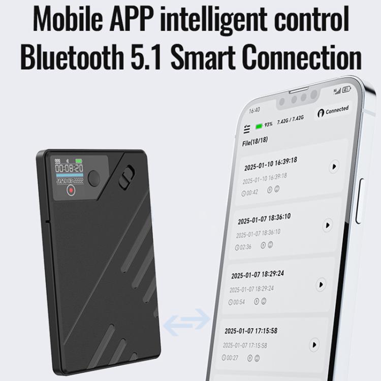 JNN A5 OLED Display Smart AI Magnetic Recorder Support APP Control, Memory:128GB(Black)