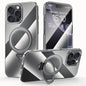 For iPhone 16 Pro Max SULADA Electroplated Transparent MagSafe Holder Phone Case(Black)