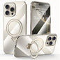 For iPhone 16 Pro SULADA Electroplated Transparent MagSafe Holder Phone Case(Grey)