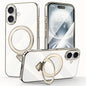 For iPhone 16 Plus SULADA Electroplated Transparent MagSafe Holder Phone Case(Grey)