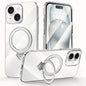 For iPhone 15 SULADA Electroplated Transparent MagSafe Holder Phone Case(Silver)