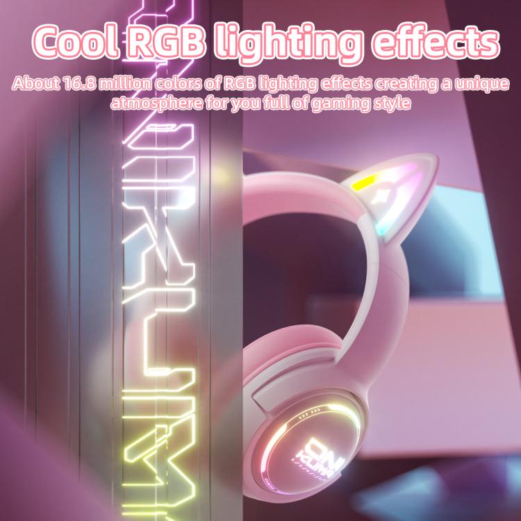 ONIKUMA GT838 2.4G Head-mounted Wireless Bluetooth Headphone(Pink)