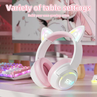 ONIKUMA GT838 2.4G Head-mounted Wireless Bluetooth Headphone(Pink)