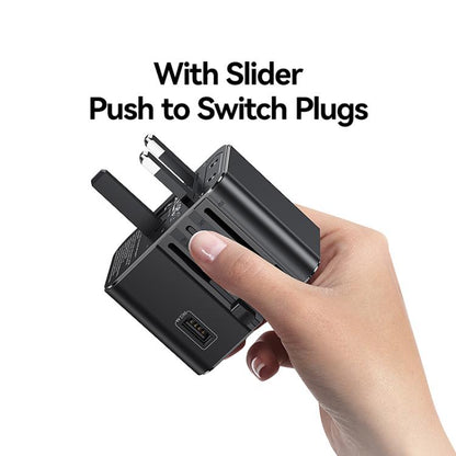 USAMS CC308 17W Dual Type-C and USB-A Ports Universal Travel Charger(Black)