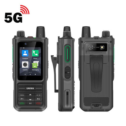 UNIWA NR120 PoC Walkie-Talkie Rugged Phone, 3GB+32GB, 2.4 inch Android 13 Unisoc T158 Octa Core, Network: 5G, NFC, SOS, Plug:AU Plug(Black)