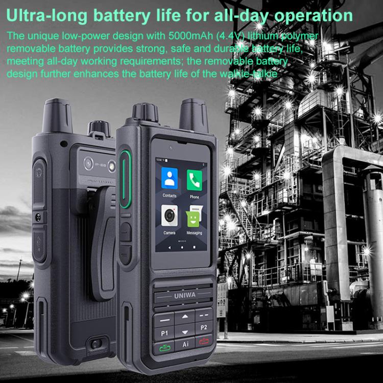 UNIWA NR120 PoC Walkie-Talkie Rugged Phone, 3GB+32GB, 2.4 inch Android 13 Unisoc T158 Octa Core, Network: 5G, NFC, SOS, Plug:US Plug(Black)
