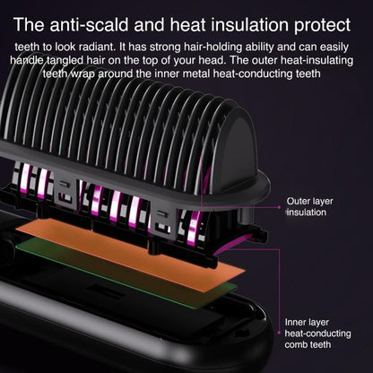 K-SKIN KD382S Negative Ion Hair Care Type-C Wireless Hair Straightening Comb(Purple)
