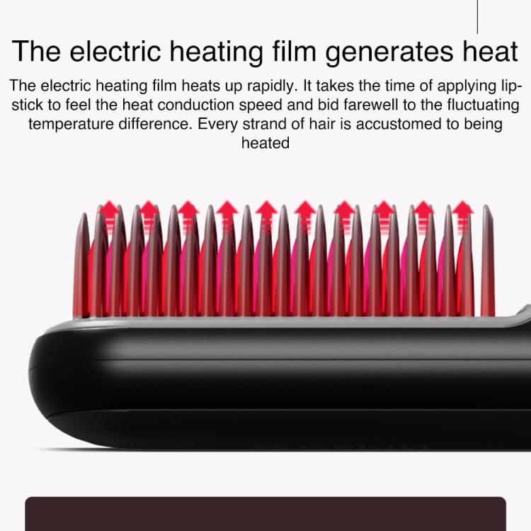 K-SKIN KD382S Negative Ion Hair Care Type-C Wireless Hair Straightening Comb(Purple)