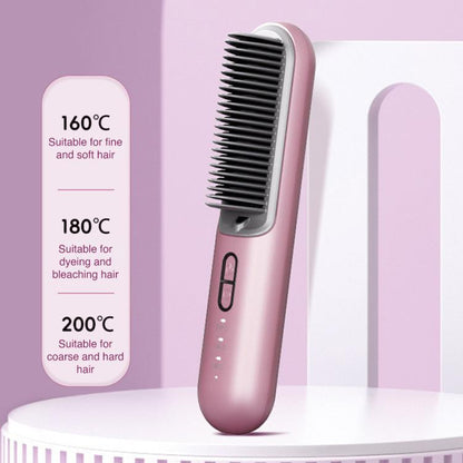 K-SKIN KD382S Negative Ion Hair Care Type-C Wireless Hair Straightening Comb(Purple)