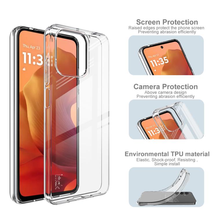 For Motorola Moto G15 4G imak UX-10 Series Transparent Shockproof TPU Phone Case(Transparent)