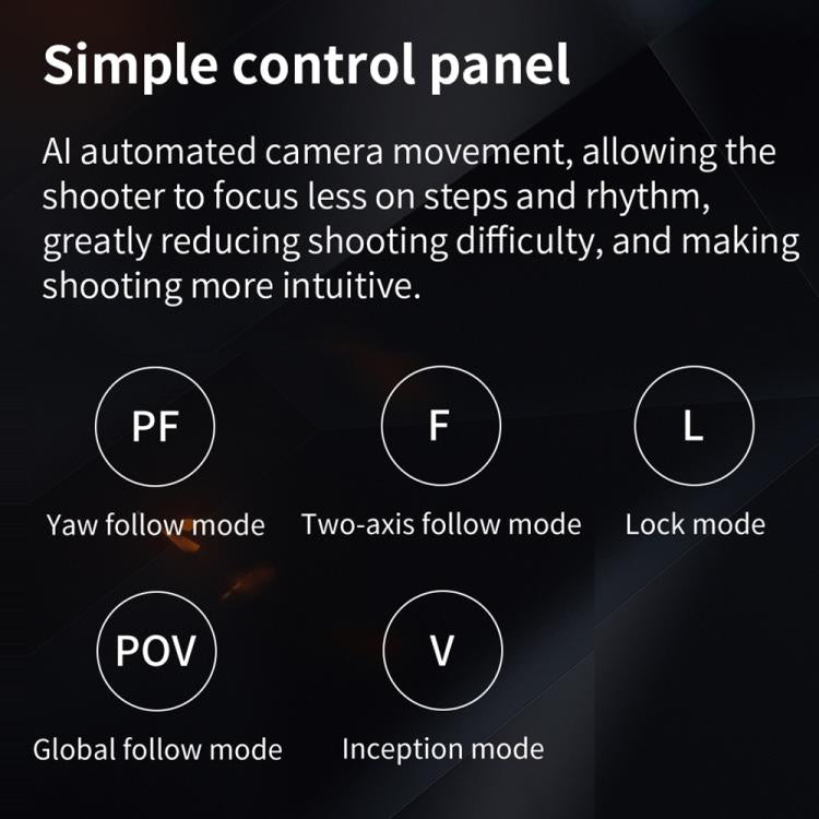 FUNSNAP CM8 Smartphone Stabilizer Foldable 3-axis Anti-shake Vlog Shooting Gimbal, AI Version(Black)